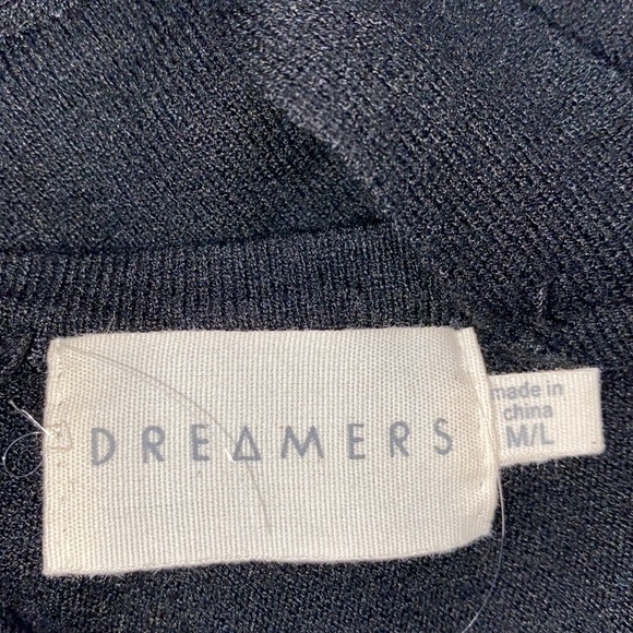 DREAMERS black sweater lattice back size medium/large - Picture 7 of 9